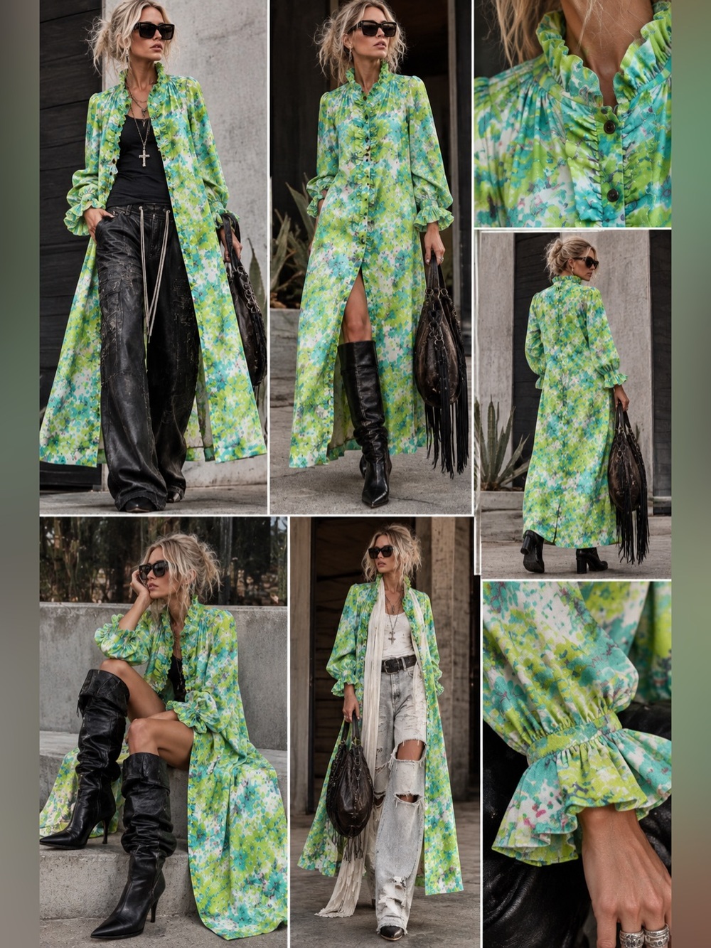 Vintage Lisanne Distinctive Loungewear Floral Hostess Dress Housecoat 60s 70s